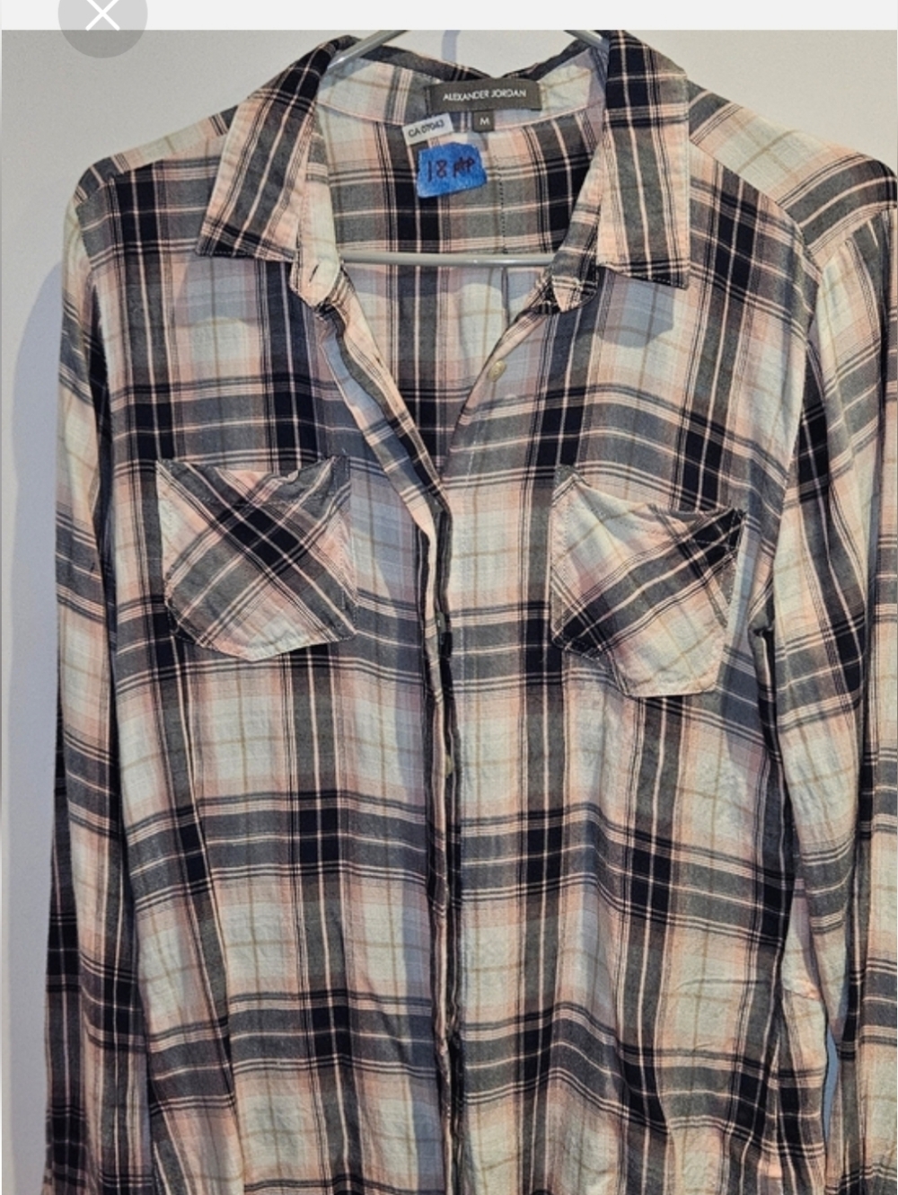 Alexander Jordan Women’s Plaid Button-Down Shirt in Black & Cream